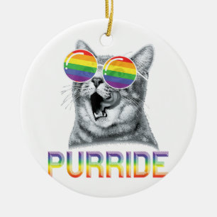 Adorno De Cerámica Gafas de sol arcoíris Orgullo Gay Gato Divertido L