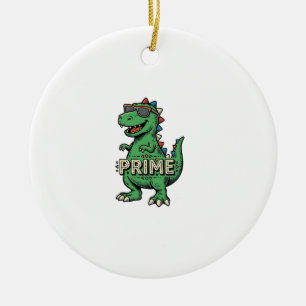 Adorno De Cerámica Gafas de sol de dinosaurio vintage camiseta de dib
