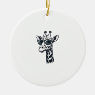 Adorno De Cerámica Gafas de sol de jirafa geniales Camiseta con graba