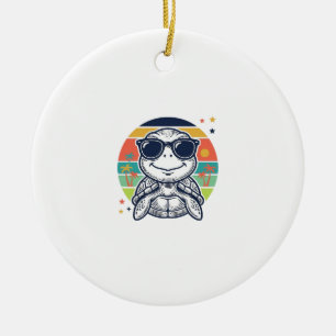 Adorno De Cerámica Gafas de sol de tortuga tropical vintage Camiseta