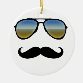 Adorno De Cerámica Gafas de sol retro divertidas con bigote