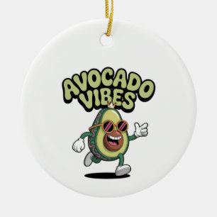 Adorno De Cerámica Gafas divertidas aguacate