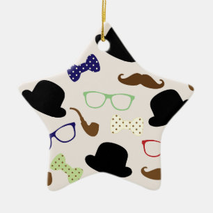 Adorno De Cerámica Gafas, Gorras y bigote