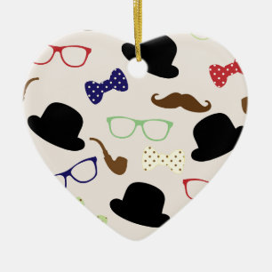 Adorno De Cerámica Gafas, Gorras y bigote