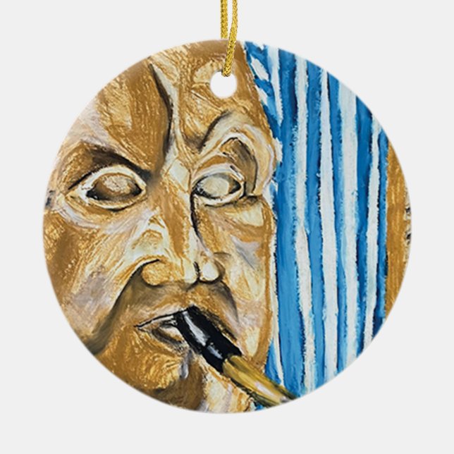 Adorno De Cerámica Gaitero (Frente)