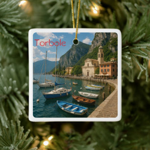 Adorno De Cerámica GAL120 TORBOLE, Lago de Garda, Italia,