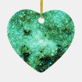 Adorno De Cerámica Galaxia Vía Láctea Verde