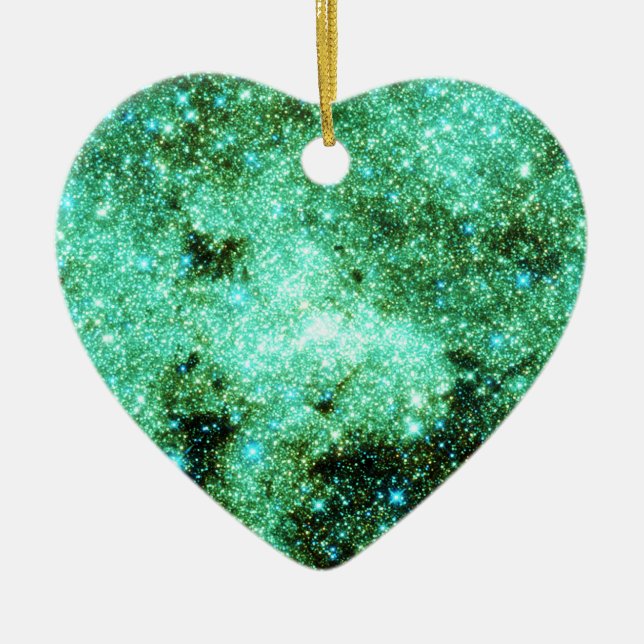 Adorno De Cerámica Galaxia Vía Láctea Verde (Frente)