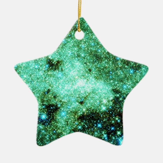 Adorno De Cerámica Galaxia Vía Láctea Verde (Frente)