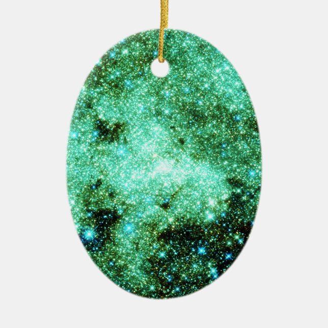 Adorno De Cerámica Galaxia Vía Láctea Verde (Frente)