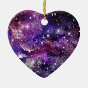 Adorno De Cerámica Galaxia Violeta Vía Láctea Con Planeta