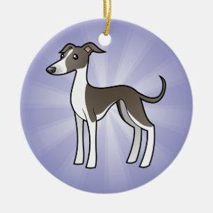 Adorno De Cerámica Galgo del dibujo animado/Whippet/galgo italiano