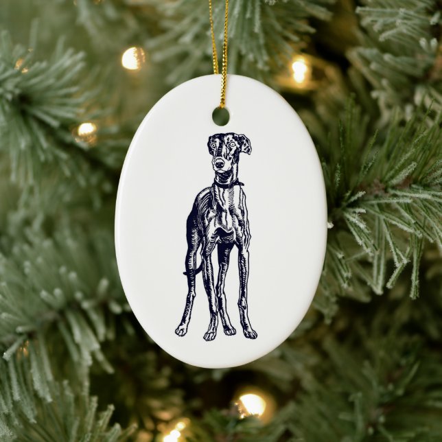 Adorno De Cerámica Galgo inglés (Árbol)