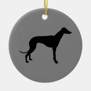 Adorno De Cerámica Galgo sobre gris