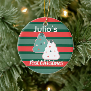 Adorno De Cerámica Galletas de árbol primera Navidad Feliz Navidad