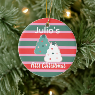 Adorno De Cerámica Galletas de árbol primera Navidad Feliz Navidad