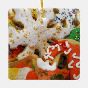 Adorno De Cerámica Galletas de Navidad II Colorida Repostería Navideñ