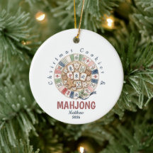Galletas de Navidad y Mahjong divertido día festiv