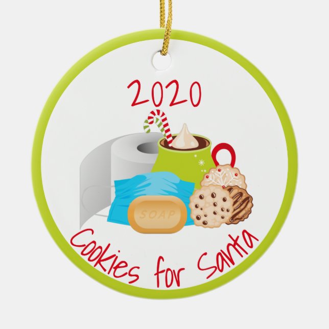 Adorno De Cerámica Galletas para Santa Cuarentena 2020 (Frente)