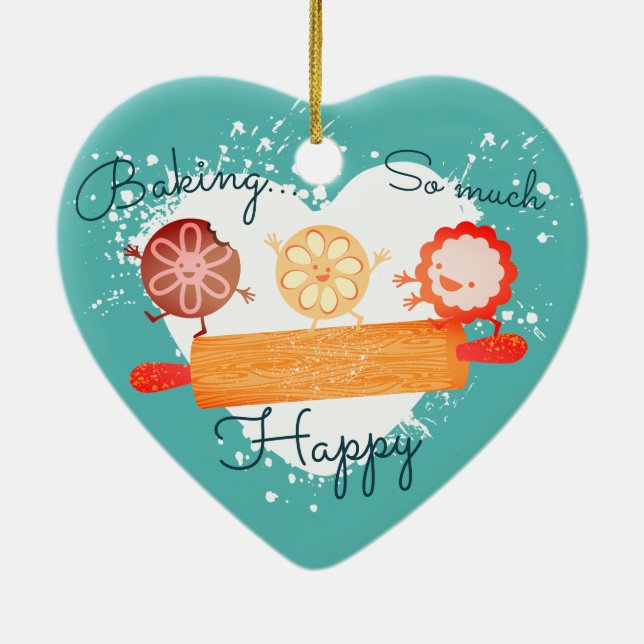 Adorno De Cerámica Galletitas de juego que rodan el pin navideño (Atrás)