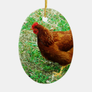 Adorno De Cerámica Gallina de Brown