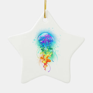 Adorno De Cerámica Gallito arcoiris