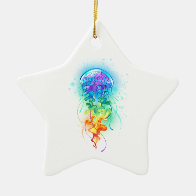 Adorno De Cerámica Gallito arcoiris (Frente)