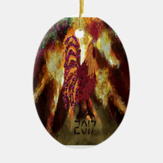 Adorno De Cerámica Gallo 2017 del fuego