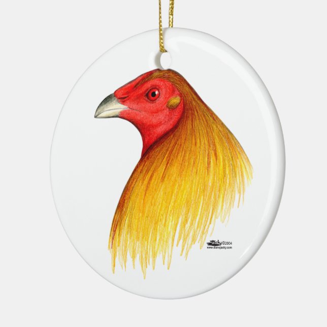 Adorno De Cerámica Gallo de pelea doblado (Izquierda)