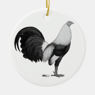 Adorno De Cerámica Gallo Gris Duckwing