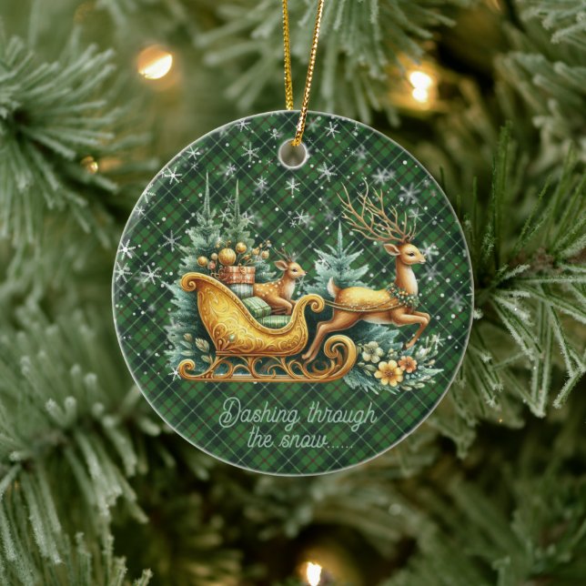 Adorno De Cerámica Galloway Hunting M Scottish Tartan Christmas (Árbol)