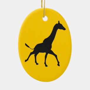 Adorno De Cerámica Galopping Giraffe Silhouette