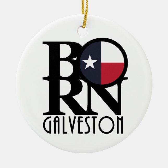 Adorno De Cerámica Galveston NACIDO Tejas (Frente)