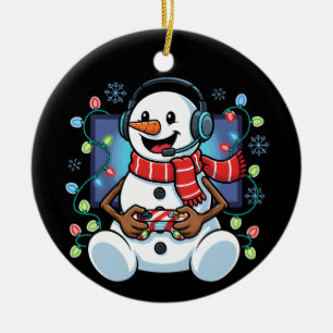 Adorno De Cerámica Gamer del Muñeco de Nieve Nevado
