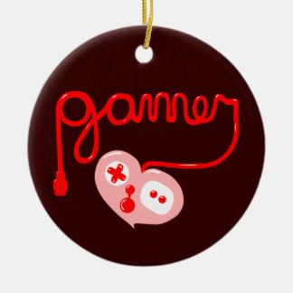Adorno De Cerámica Gamer Heart