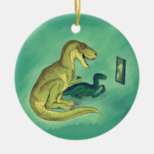 Adorno De Cerámica Gamer-Saurus