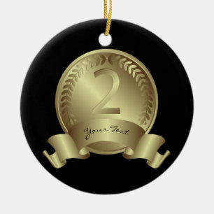 Adorno De Cerámica Ganador del Premio Medalla de Plata y Personalizad