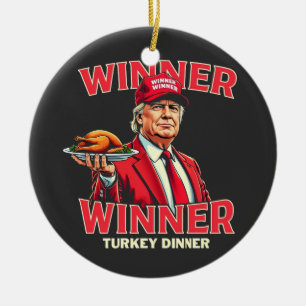 Adorno De Cerámica Ganador Ganador Cena De Pavo Trump Día De Acción D