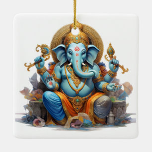 Adorno De Cerámica Ganesha