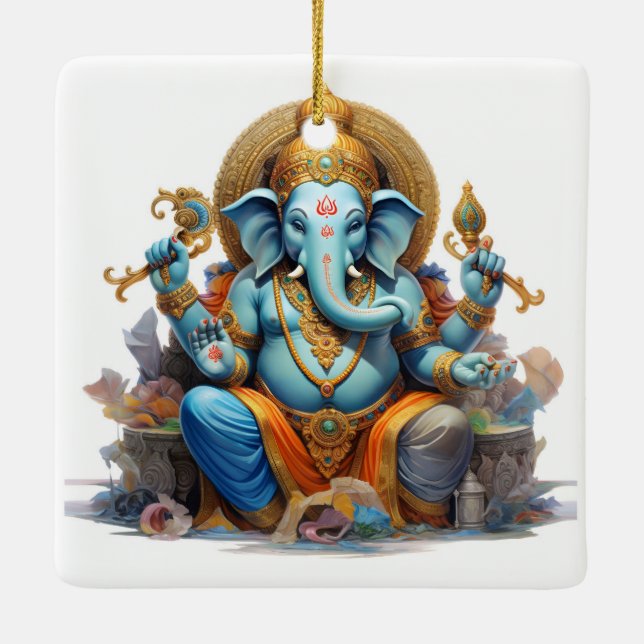 Adorno De Cerámica Ganesha (Reverso)