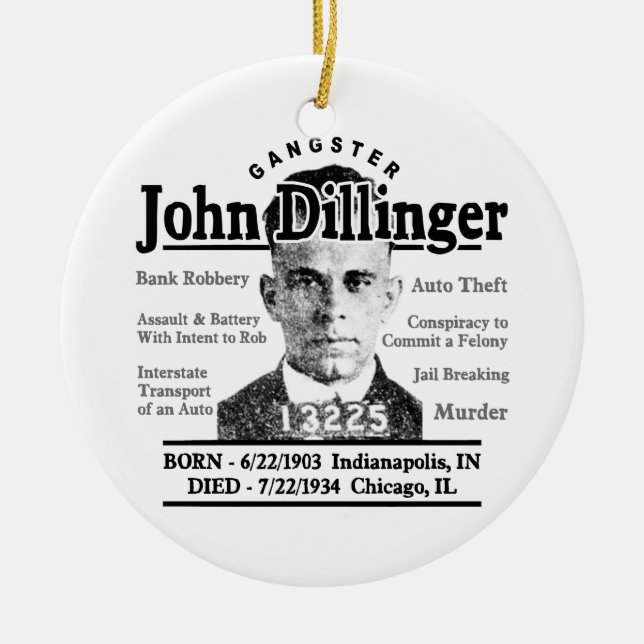 Adorno De Cerámica Gángster John Dillinger (Frente)