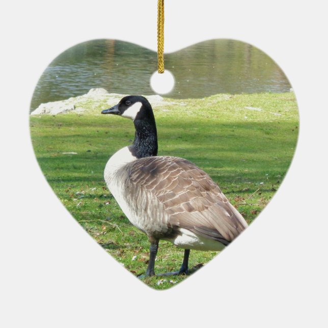 Adorno De Cerámica Ganso frente al mar, animales salvajes, naturaleza (Atrás)