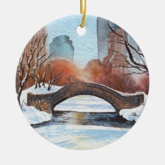 Adorno De Cerámica Gapstow Bridge Central Park Ornament NYC New York