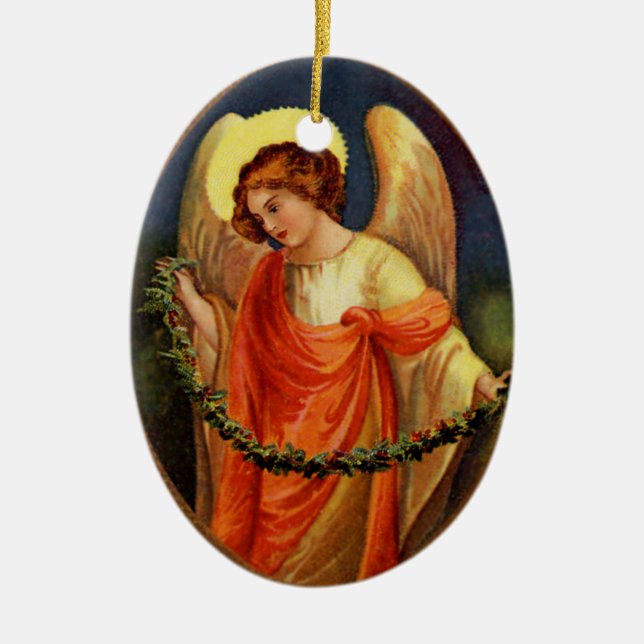 Adorno De Cerámica Garland Angel Ornament (Frente)