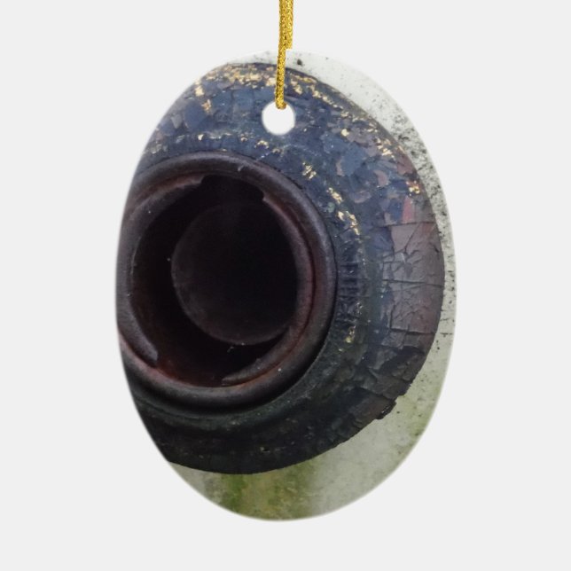 Adorno De Cerámica gas de camión verde y blanco (Frente)