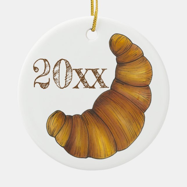 Adorno De Cerámica Gastronomía francesa de croissant de Carnicería (Frente)