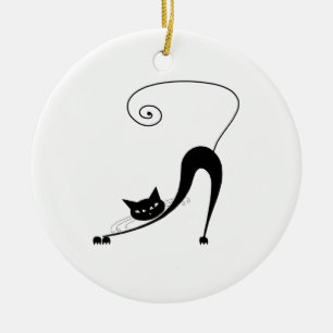 Adorno De Cerámica Gatito banal negro 2