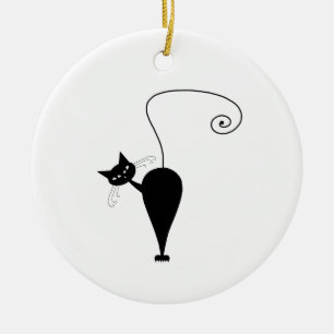 Adorno De Cerámica Gatito banal negro 5
