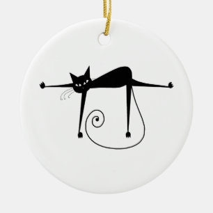 Adorno De Cerámica Gatito banal negro 8