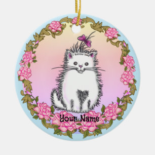 Adorno De Cerámica Gatito bebé 